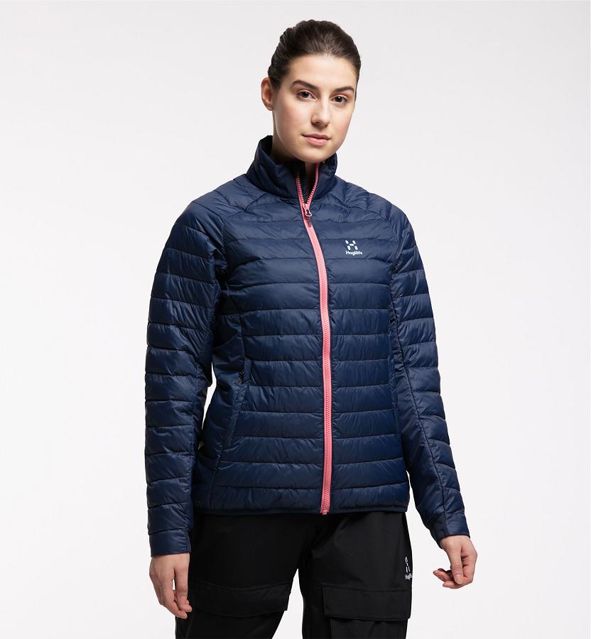 Haglöfs Spire Mimic Down Jacket Dark Blue For Womens VPGZX0496 Australia